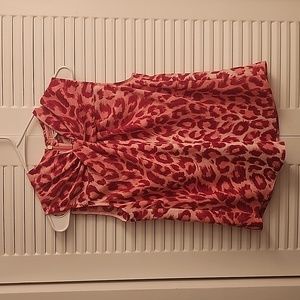 KATE SPADE SZ 4 BLOUSE PINK LEOPARD PRINT NEW WO TAGS